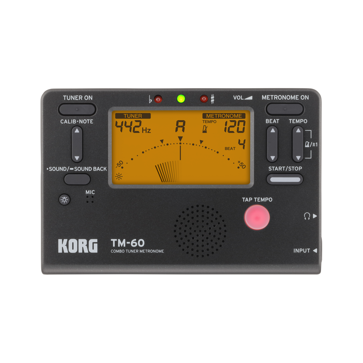 Korg - TM-60 Combo Tuner/Metronomes-Tuner & Metronome-Korg-Black-Music Elements