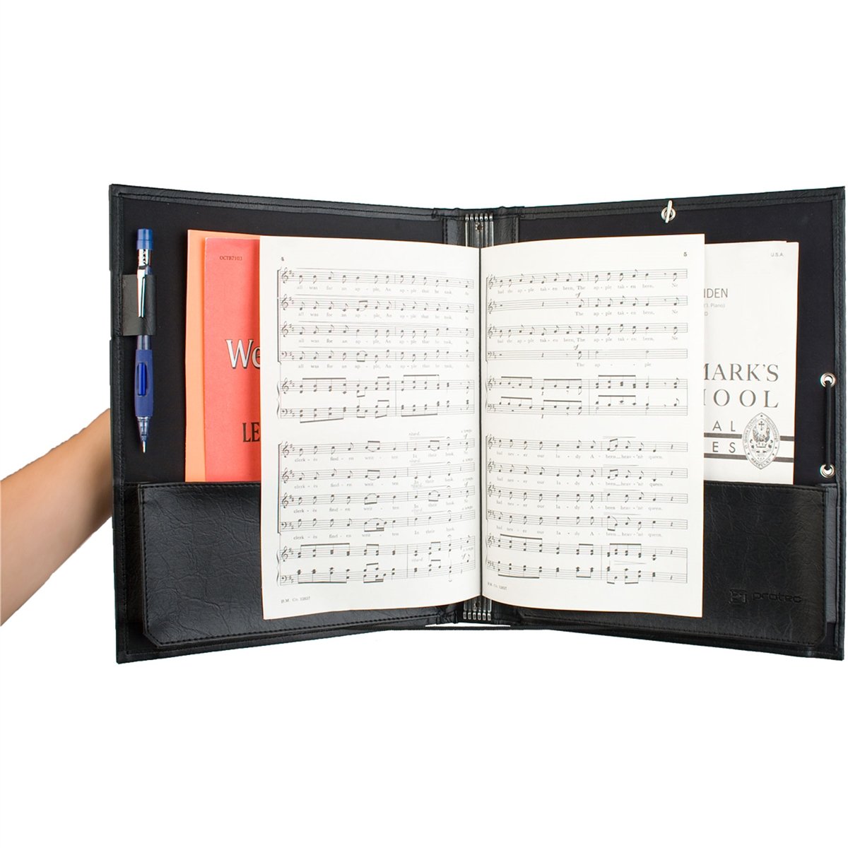 Protec - Deluxe Choral Folder with Elastic String Dividers & Adjustable Hand Strap-Accessories-Protec-Music Elements