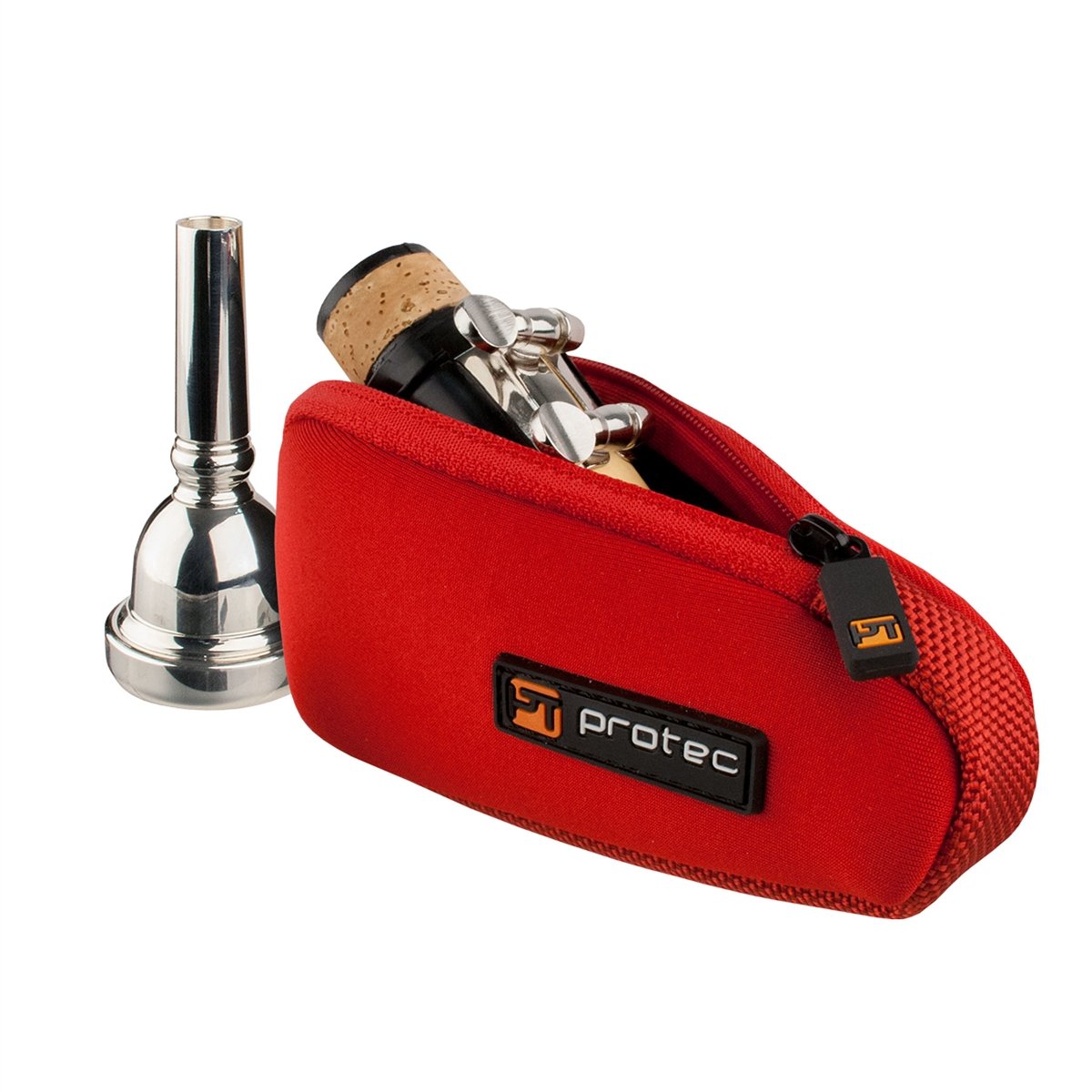 Protec - Single Neoprene Mouthpiece Pouch (for Trombone/Clarinet/Alto Saxophone)-Accessories-Protec-Red-Music Elements