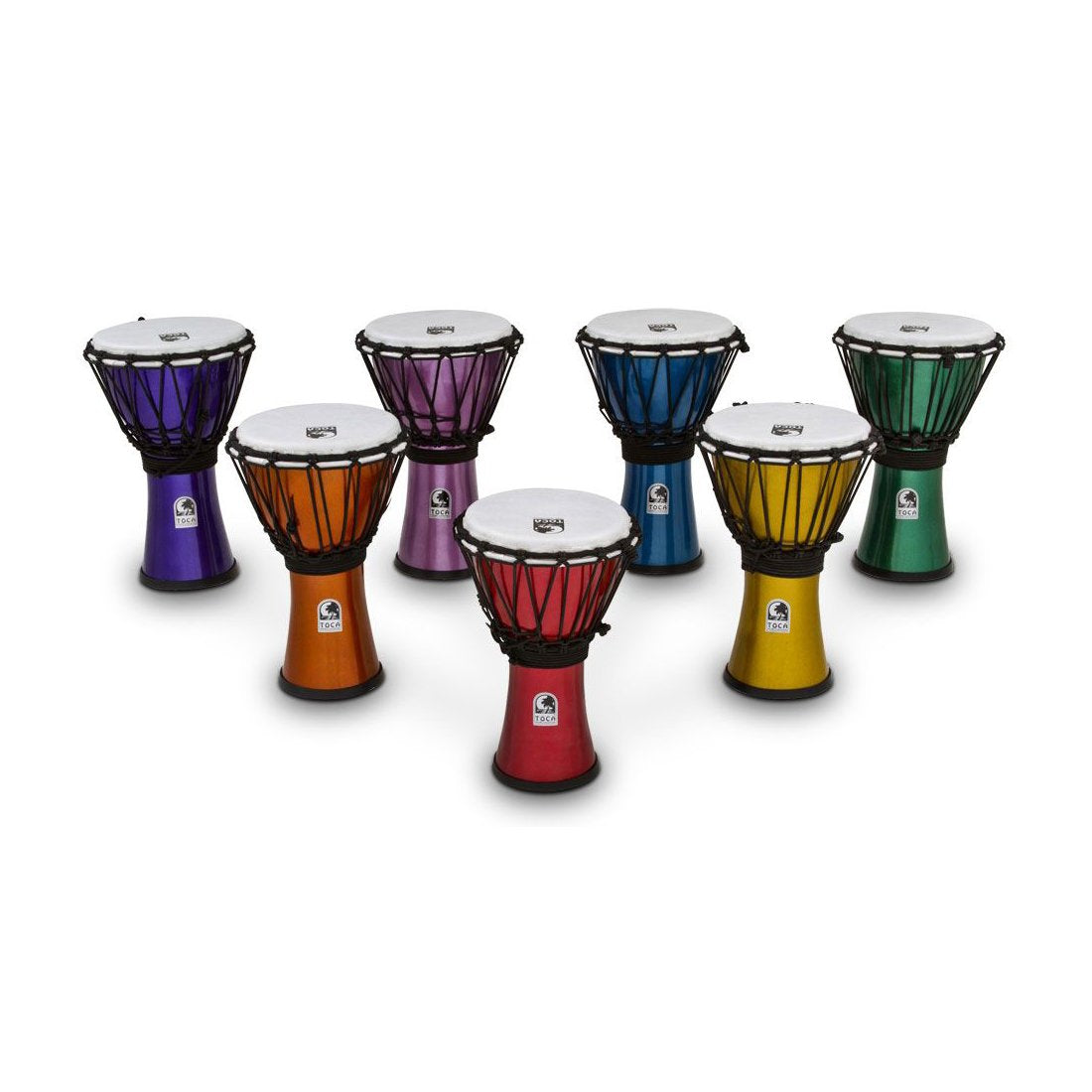 Toca Percussion - Freestyle Colorsound 7&quot; Djembes (Set of 7)