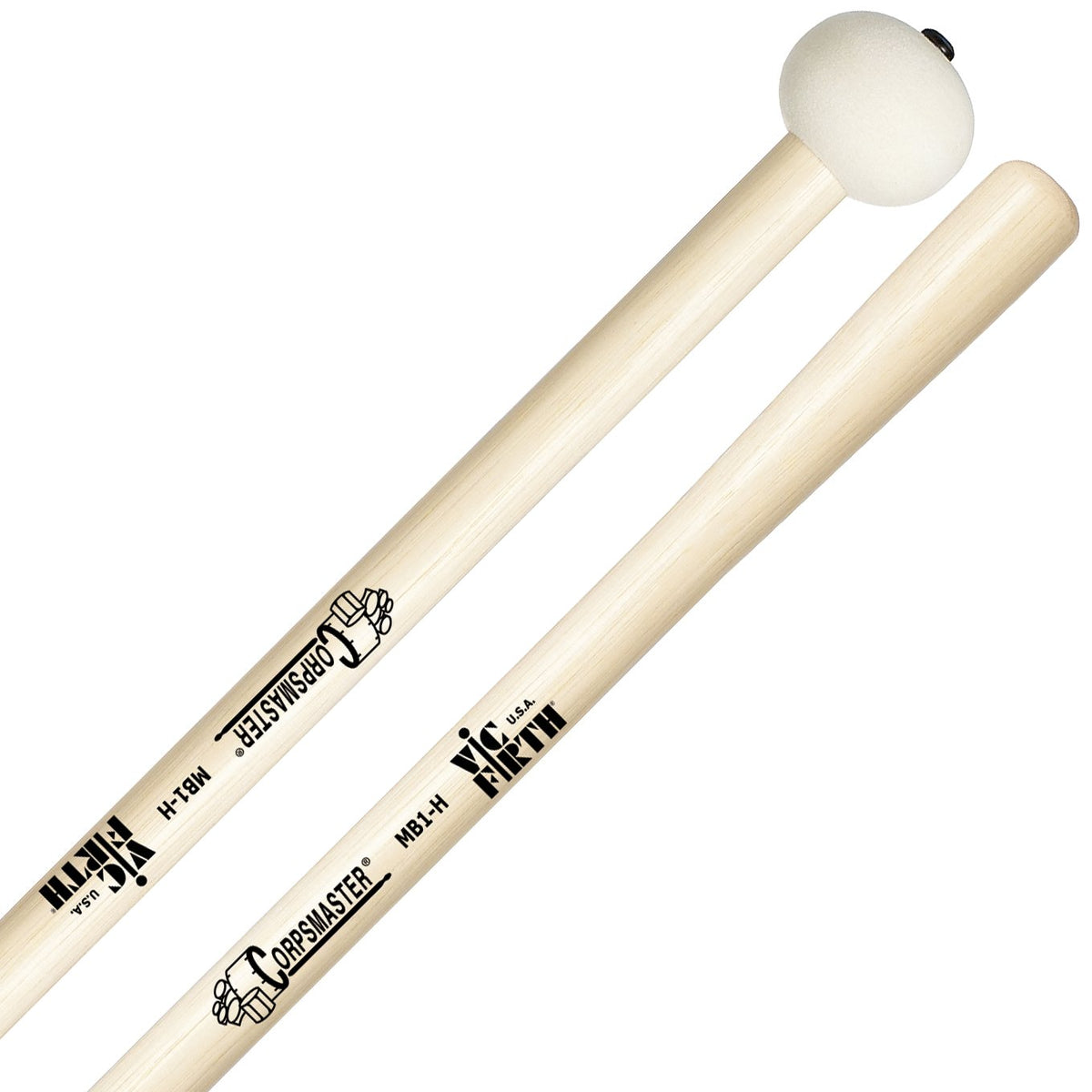 Vic Firth - Corpsmaster Bass Drum Mallets-Percussion-Vic Firth-MB1H: Small Head - Hard-Music Elements