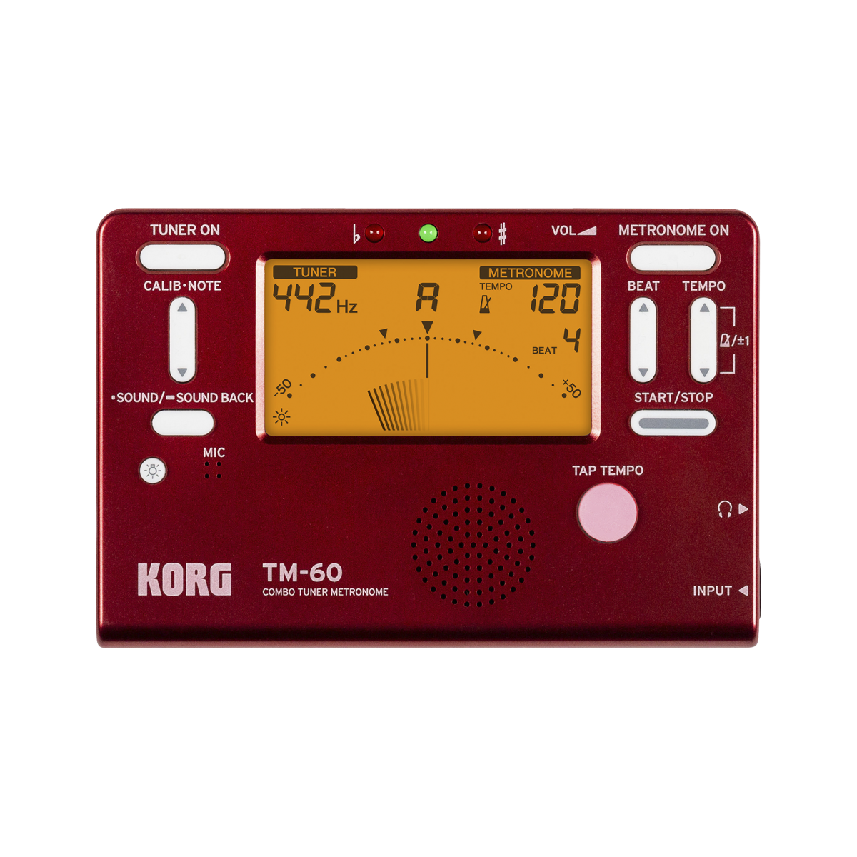 Korg - TM-60 Combo Tuner/Metronomes-Tuner &amp; Metronome-Korg-Red-Music Elements