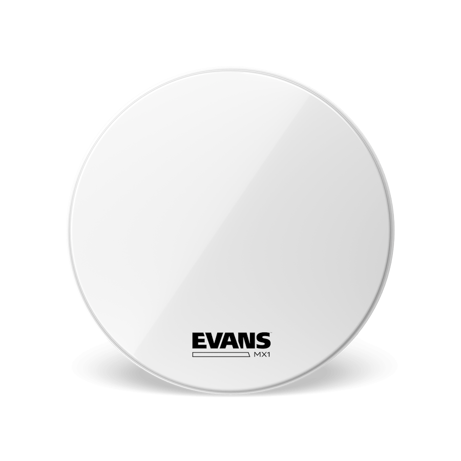 Evans - MX1 Marching Bass Drum Heads (White)-Percussion-Evans-Music Elements