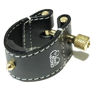 Ishimori WoodStone - Kodama II Leather Ligature for Tenor Saxophones (for Selmer Hard Rubber Mouthpieces)-Ligature-Ishimori WoodStone-Music Elements