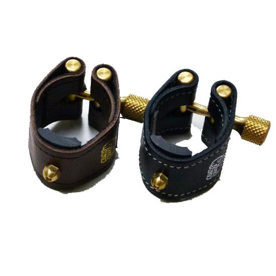 Ishimori WoodStone - Kodama II Leather Ligatures for Soprano Saxophones (for Selmer Hard Rubber Mouthpieces)-Ligature-Ishimori WoodStone-Music Elements