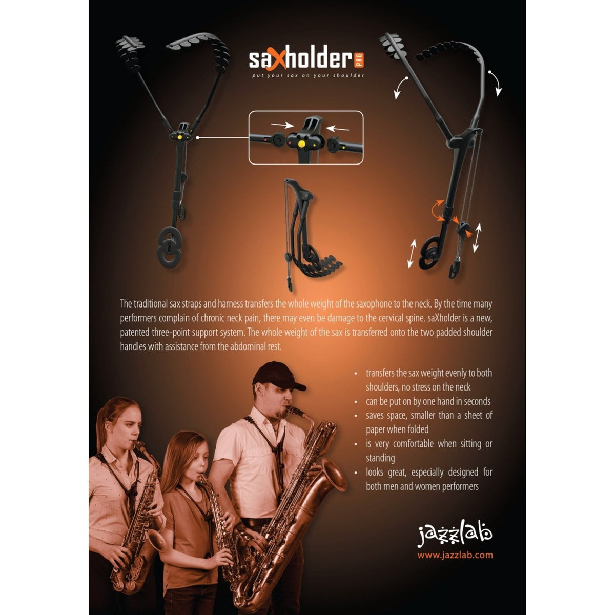 Jazzlab - Saxholder-Pro (for Saxophones)-Accessories-Jazzlab-Music Elements