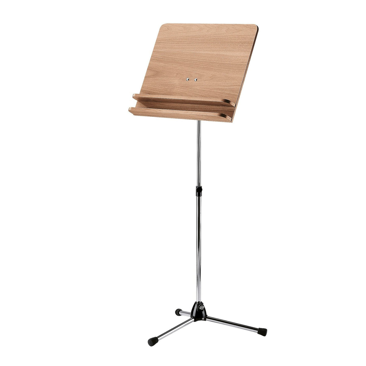 KÃ¶nig &amp; Meyer - 118/3 Topline Orchestra Music Stands-Music Stand-KÃ¶nig &amp; Meyer-Chrome Stand with Walnut Wooden Desk-Music Elements