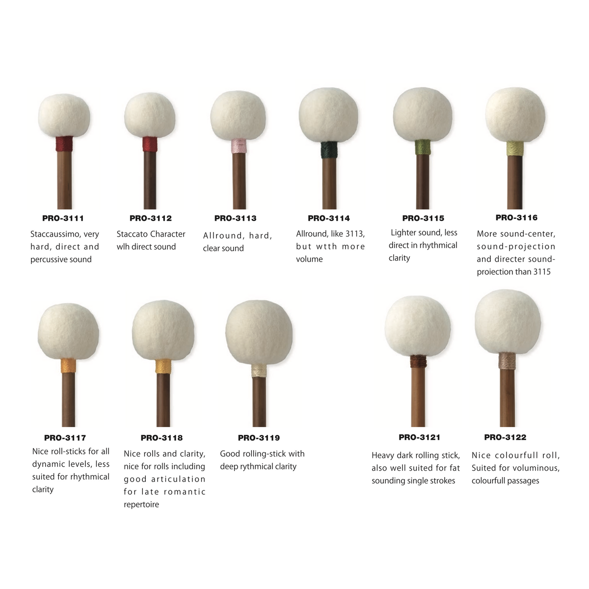PlayWood - Artist Series Model PRO-3100 Classical Series Timpani Mallets-Percussion-PlayWood-Music Elements