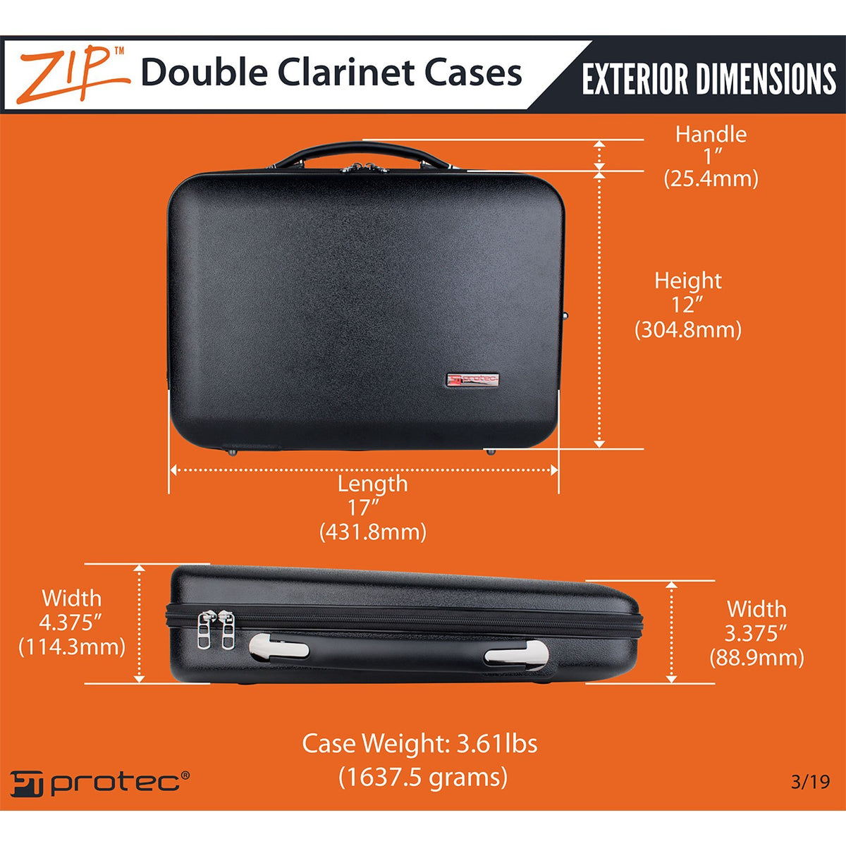 Protec - Double Clarinet Micro ZIP Case-Accessories-Protec-Music Elements