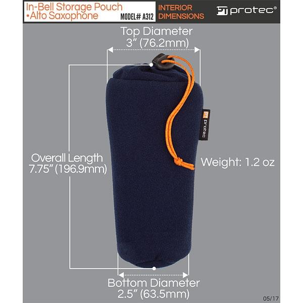 Protec - In-Bell Storage Pouch (for Alto Saxophone)-Accessories-Protec-Music Elements