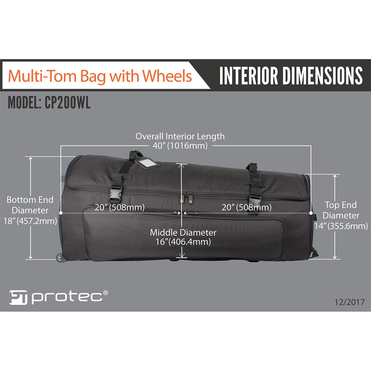 Protec - Multi-Tom Bag with Wheels-Percussion-Protec-Music Elements