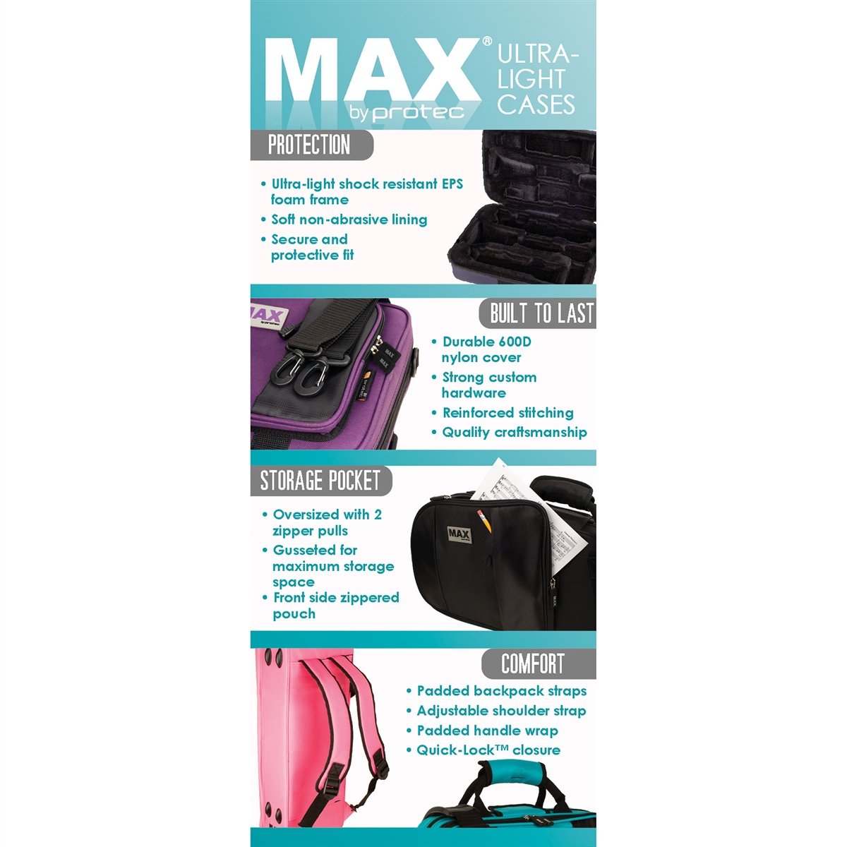 Protec - Alto Saxophone MAX Case (Contoured)-Accessories-Protec-Music Elements