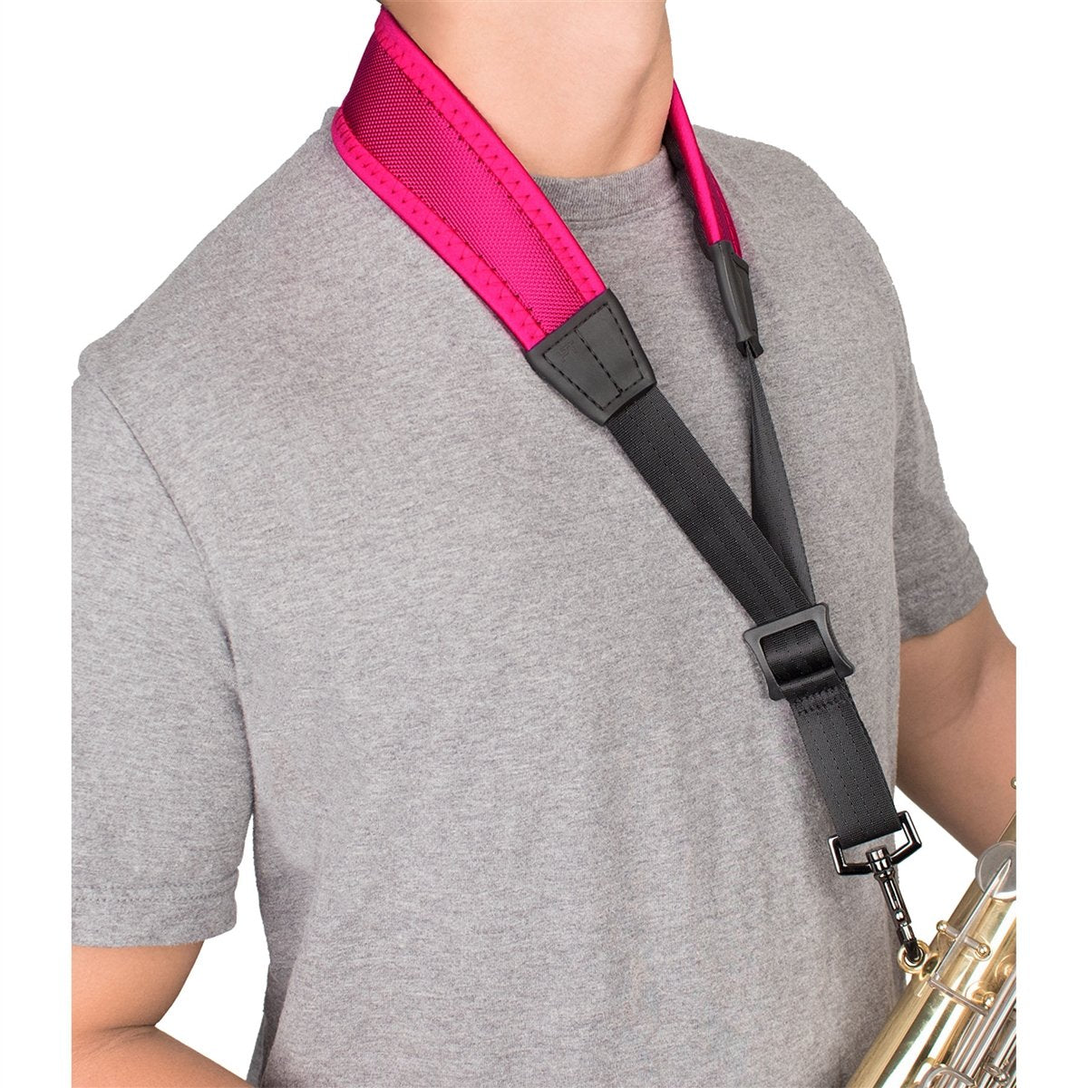Protec - 22â€³ (Regular) Ballistic Neoprene Less-Stress Saxophone Neck Strap-Accessories-Protec-Hot Pink-Music Elements