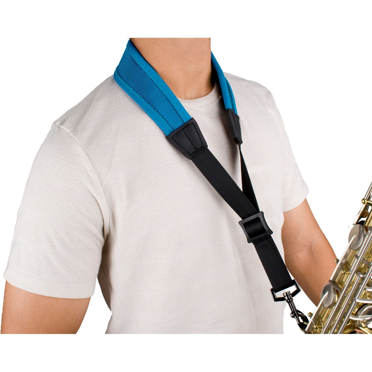 Protec - 22â€³ (Regular) Ballistic Neoprene Less-Stress Saxophone Neck Strap-Accessories-Protec-Teal Blue-Music Elements