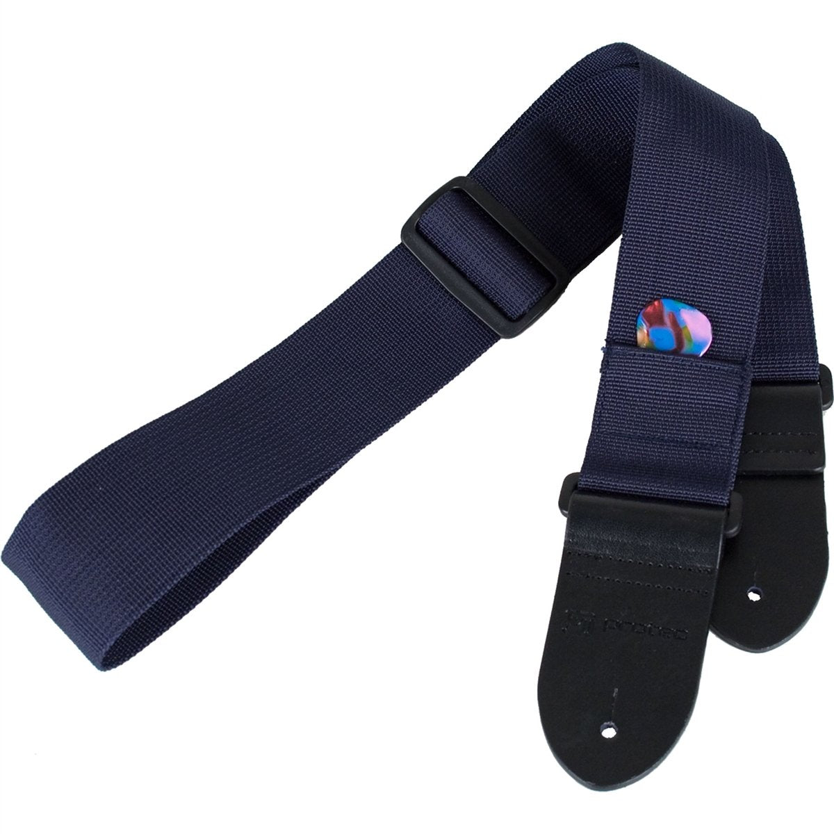 Protec - Nylon Guitar Strap with Leather Ends &amp; Pick Pocket-Accessories-Protec-Blue-Music Elements