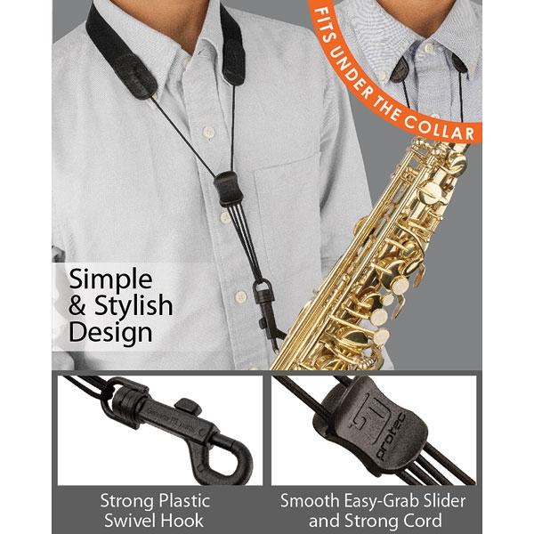Protec - Nylon Saxophone Neck Strap with Plastic Swivel Snap-Accessories-Protec-Music Elements