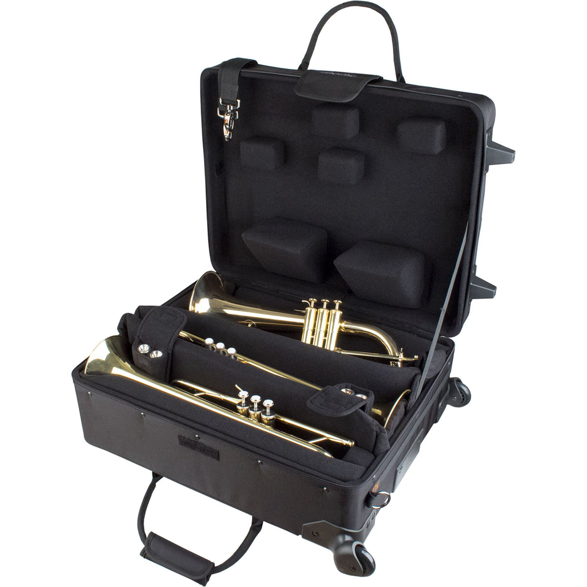 Protec - Quad Horn IPAC Case with Wheels (Trumpet/Flugelhorn)-Case-Protec-Music Elements
