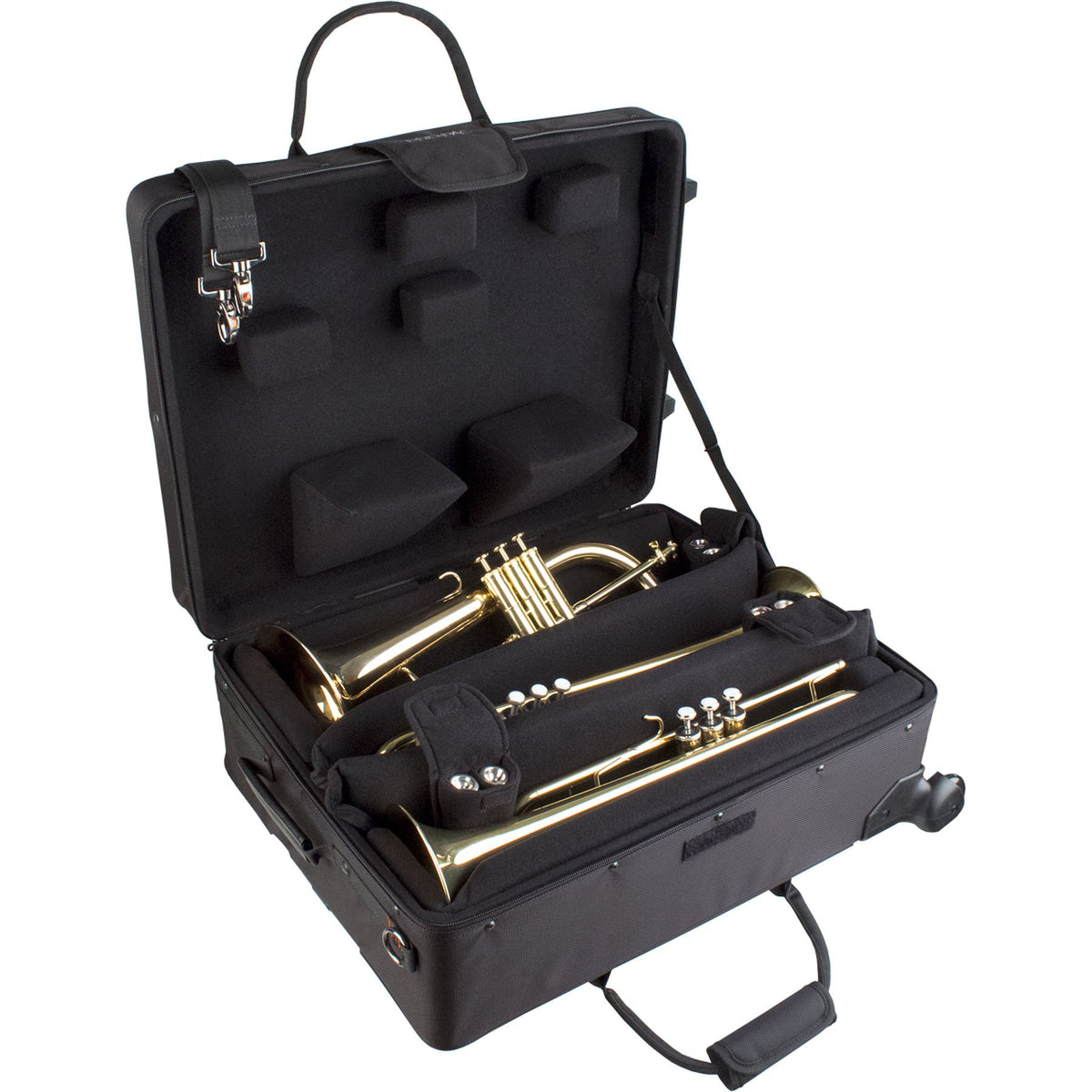 Protec - Quad Horn IPAC Case with Wheels (Trumpet/Flugelhorn)-Case-Protec-Music Elements
