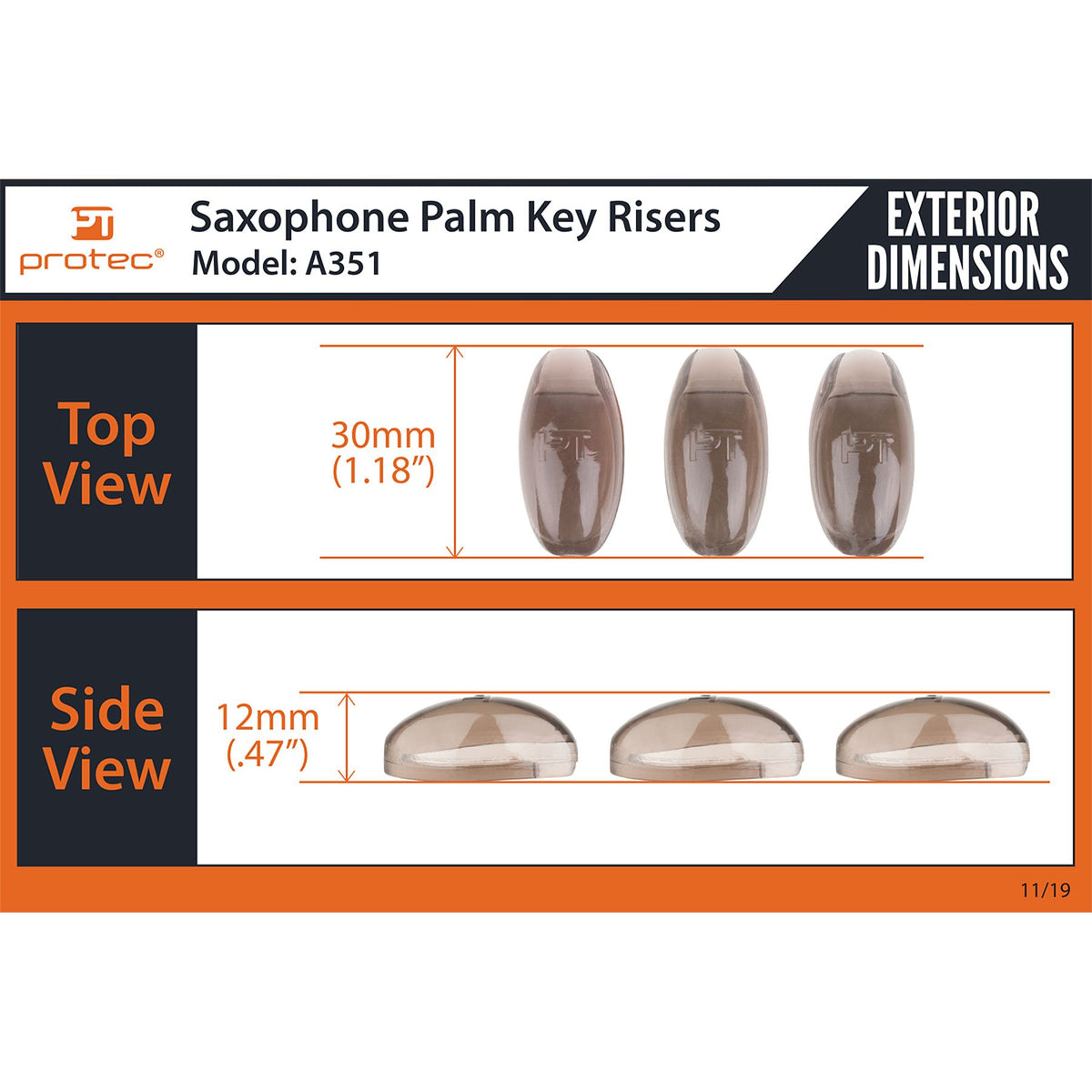 Protec - Saxophone Palm Key Risers-Accessories-Protec-Music Elements
