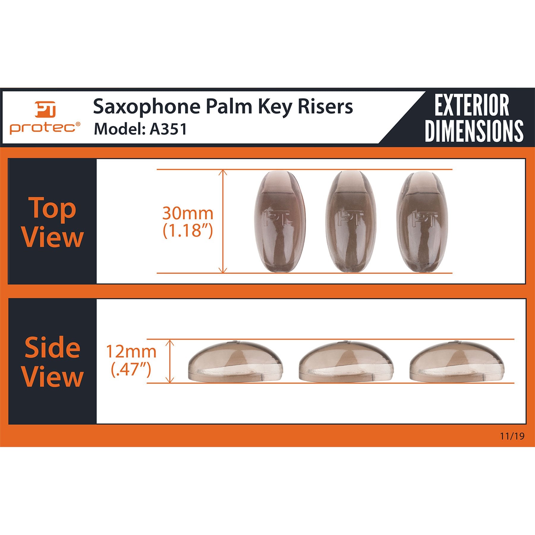 Sax Key Riser Protec - Saxophone Palm Key Risers - Music Elements