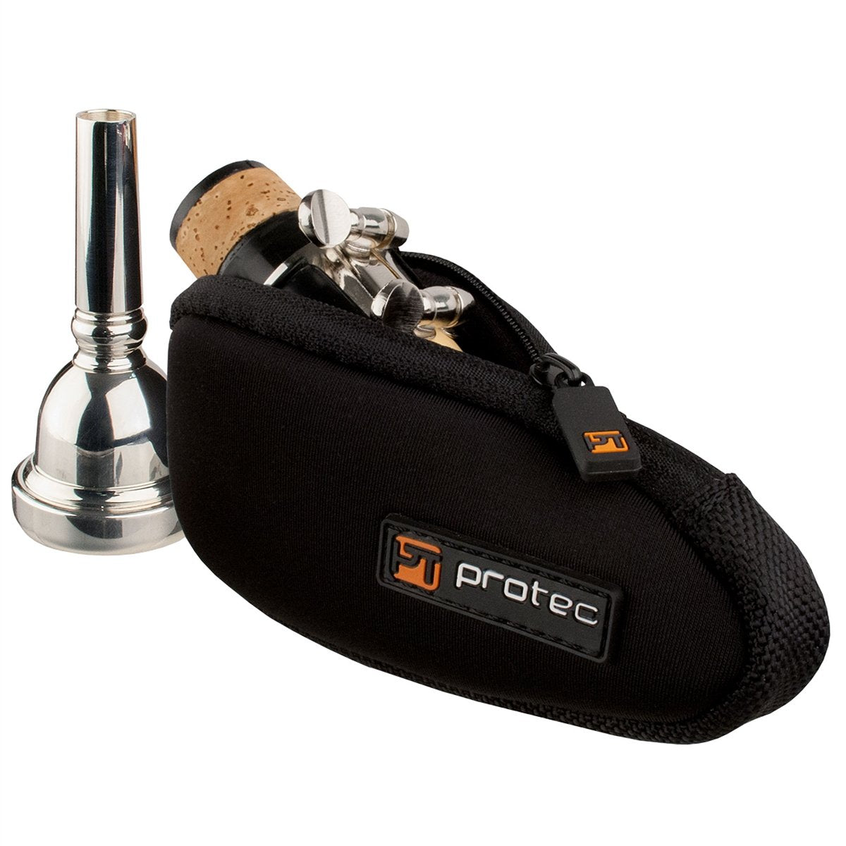 Protec - Single Neoprene Mouthpiece Pouch (for Trombone/Clarinet/Alto Saxophone)-Accessories-Protec-Black-Music Elements