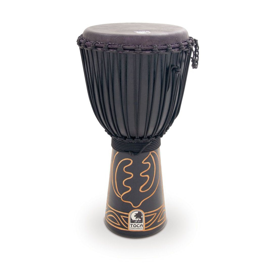 Toca Percussion - Rope Tuned Black Mamba Djembe (12&quot;) with Pro Bag and Djembe Hat