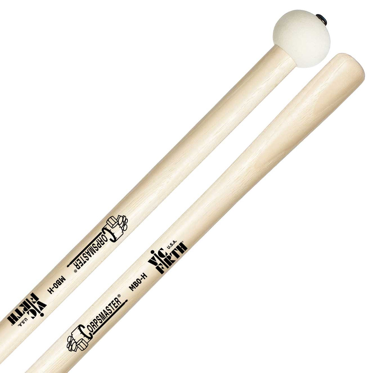 Vic Firth - Corpsmaster Bass Drum Mallets-Percussion-Vic Firth-MB0H: X-Small Head - Hard-Music Elements