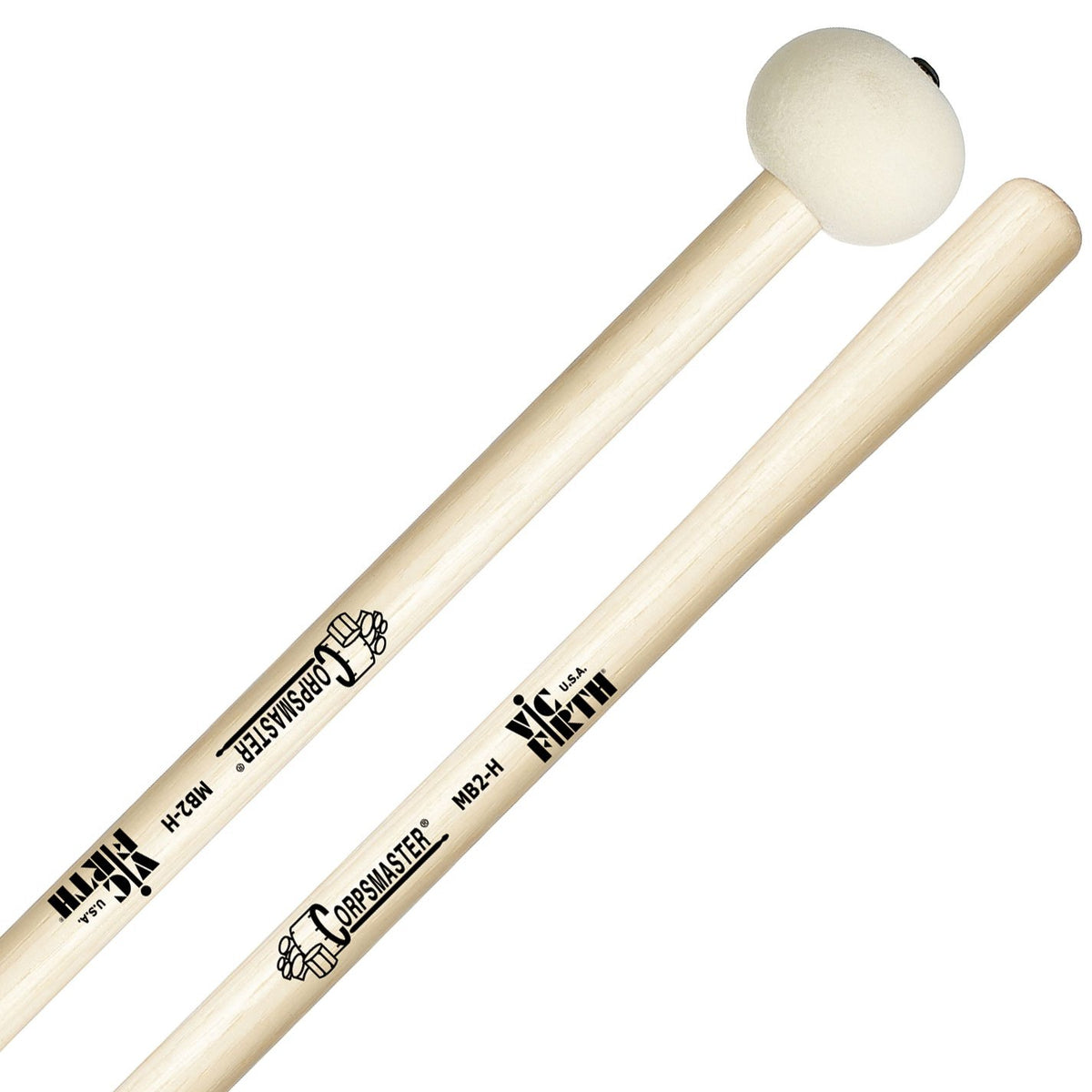 Vic Firth - Corpsmaster Bass Drum Mallets-Percussion-Vic Firth-MB2H: Medium Head - Hard-Music Elements