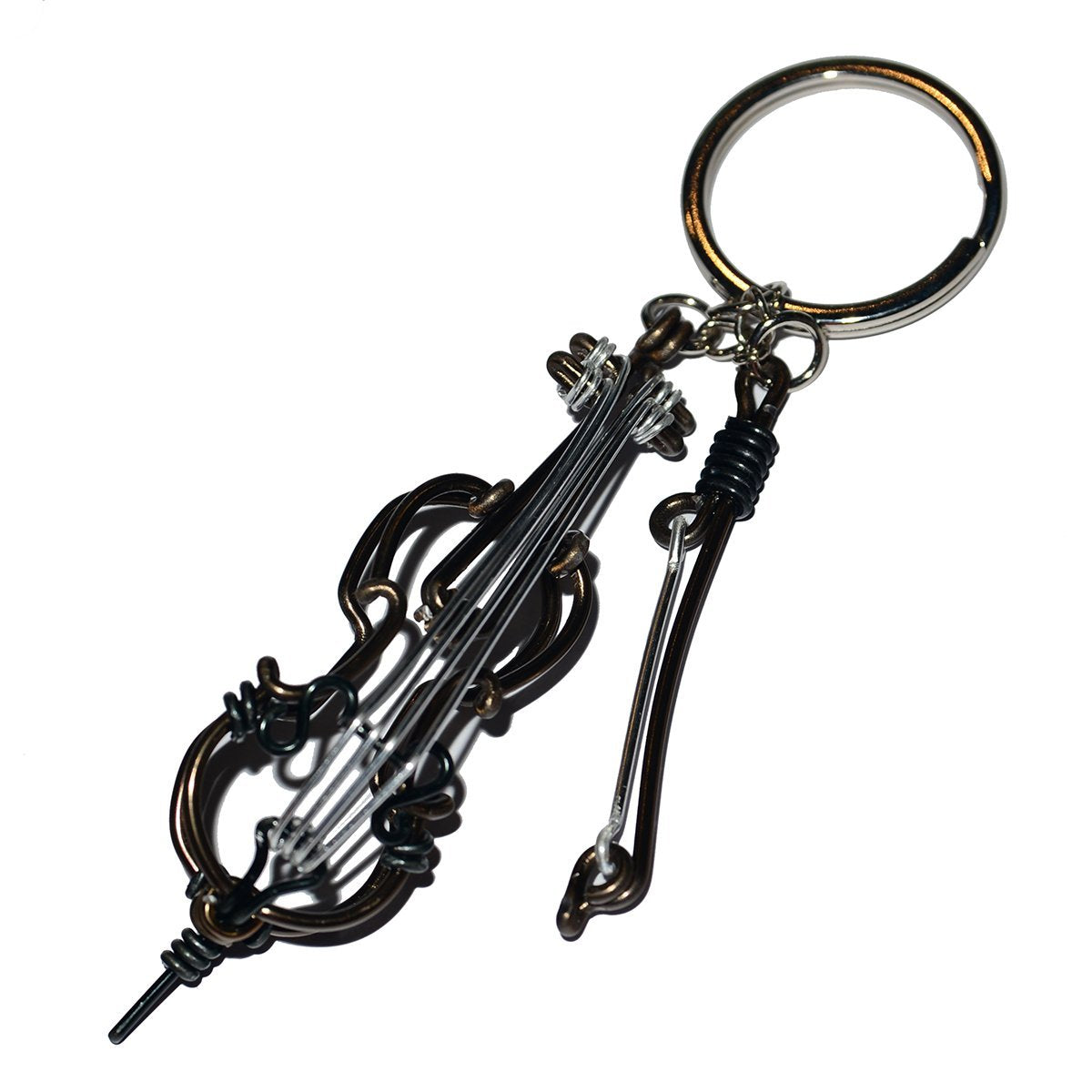 Wire Art Walker - Cello Keychain (Bronze)-Accessories-Wire Art Walker-Music Elements