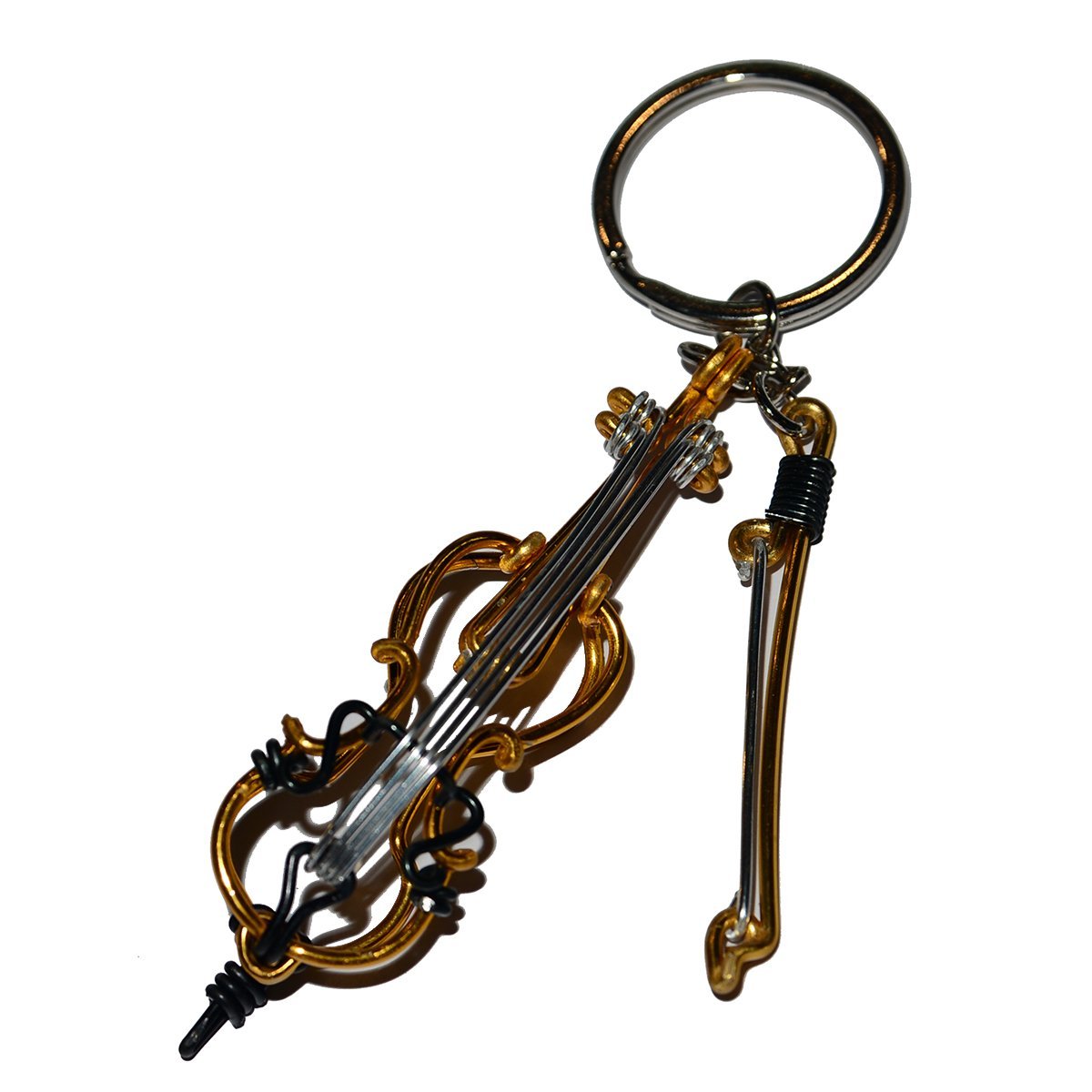 Wire Art Walker - Cello Keychain (Gold)-Accessories-Wire Art Walker-Music Elements