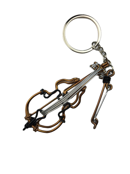 Wire Lover - Double Bass Keychain (Bronze)
