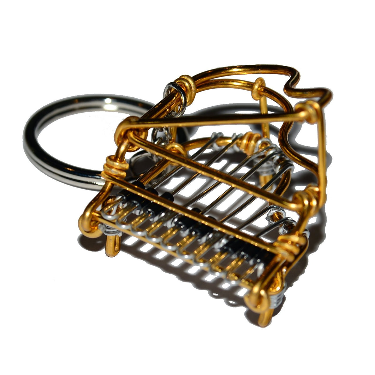 Wire Art Walker - Piano Keychain (Gold)-Accessories-Wire Art Walker-Music Elements