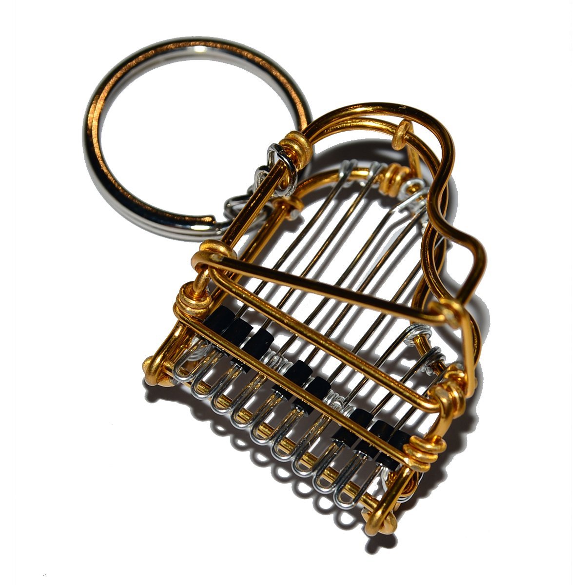 Wire Art Walker - Piano Keychain (Gold)-Accessories-Wire Art Walker-Music Elements