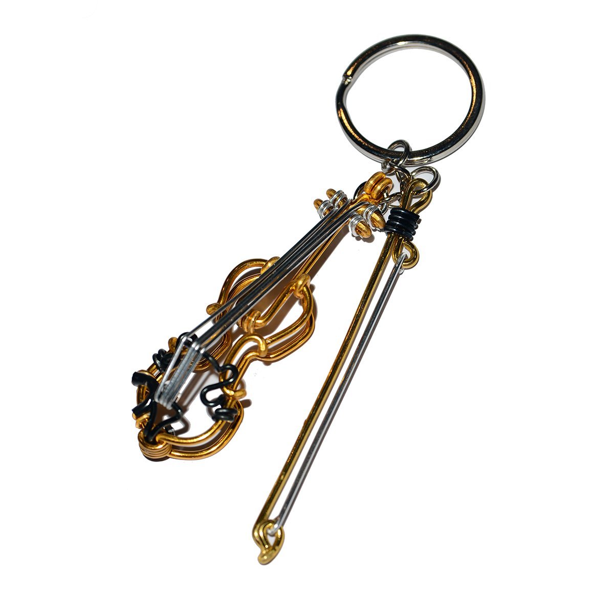 Wire Art Walker - Violin Keychain (Gold)-Accessories-Wire Art Walker-Music Elements